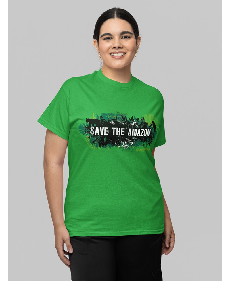 Camiseta ecológica verde Save the Amazon