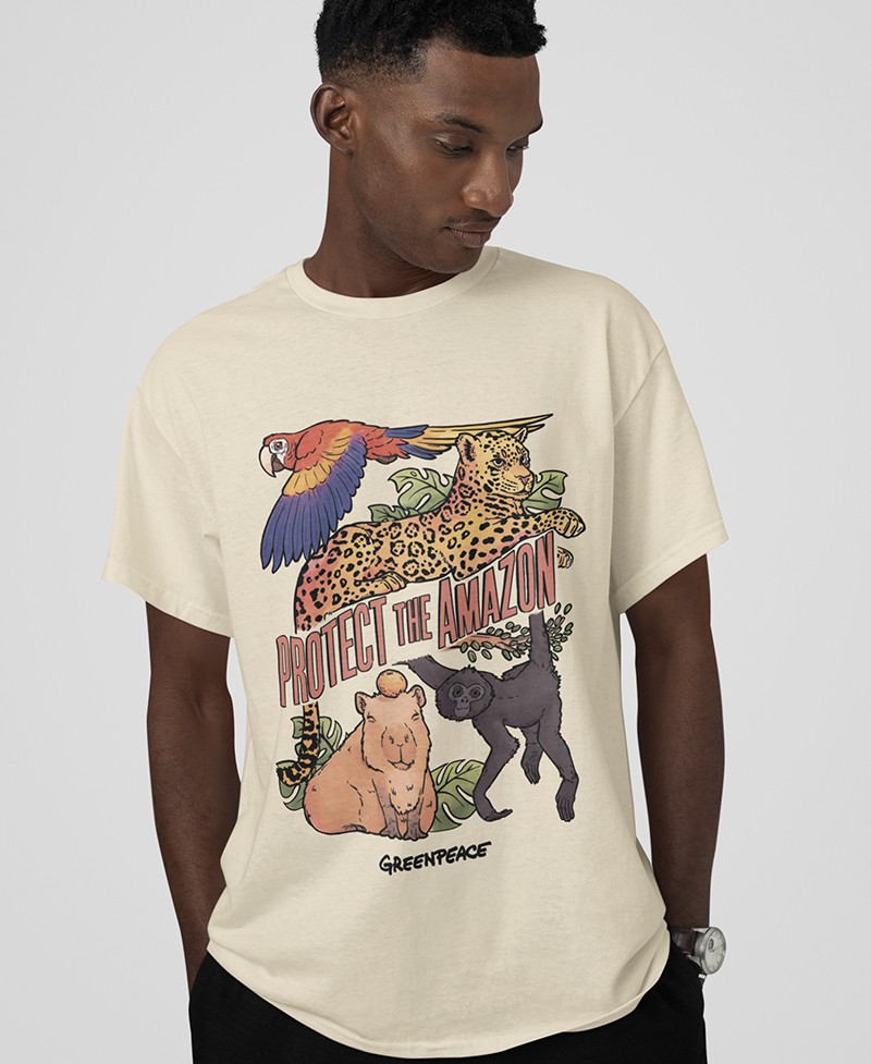 Camiseta unisex ecológica con diseño animales del Amazonas