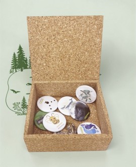 Cajita de corcho natural para guardar pequeños objetos