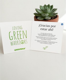 Tarjetas Greenpeace Green Warriors con mensaje de agradecimiento